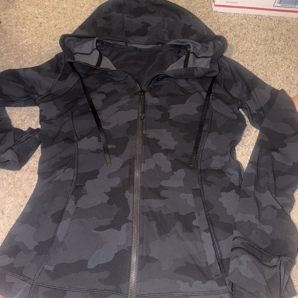 lululemon athletica Hooded Zip Jacket - Black & Gray Camo
